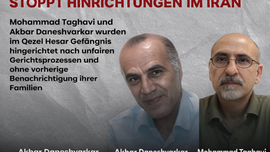 Hinrichtung nach unfairen Verfahren: Mohammad Taqavi und Akbar Daneshvar-Kar im Gefängnis Qezel-Hesar hingerichtet